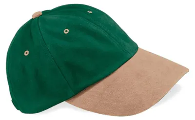 Produktbild von Beechfield B57 | Low Profile Heavy Brushed Baumwolle Cap / Kappe / Mütze / Hut - Farbe: Forest Green/Taupe - Größe: One Size