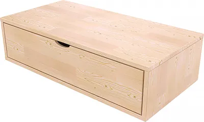 Produktbild von Aufbewahrungswürfel Holz 100x50 cm + Schublade - Naturlack