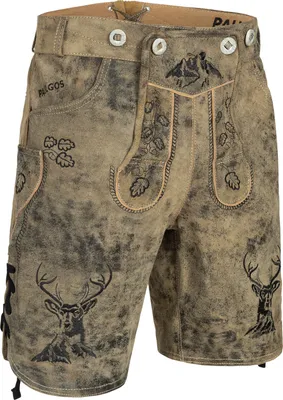 Produktbild von PAULGOS Herren Trachten Lederhose Kurz - HK4 ANTIK - Echtes Leder - in 3 Farben erhältlich - Größe 44 - 60