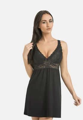 Produktbild von Teyli Nachthemd für größere Brüste Gloria Plus Female 2801-plus schwarz 3XL