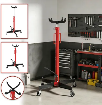 Produktbild von YRHome Hydraulischer Getriebe- und Motorheber, 500 kg Tragfähigkeit, Höhenverstellbar, Fußbetätigte Hydraulik, Mit 4 Lenkrollen, Robust und Mobil für Werkstatt, Gartenbau und Industrie