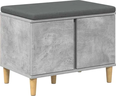 Zdjęcie produktu dla Ławka w przedpokoju z poduszką Betonowy Szary 60 x 38 x 46 cm