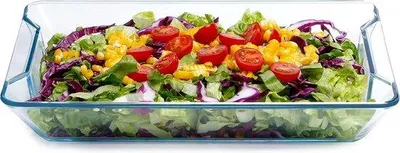 Image de Plat de cuisson en verre (3,6 l), plat à lasagnes en verre, plat de cuisson en verre