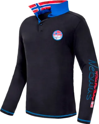 Produktbild von Nebulus Langarm Polo SECOND Herren, Shirt, Sweatshirt, Polo, P6890 - Herren, schwarz, XL