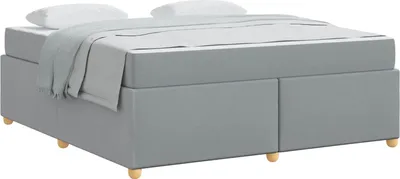 Produktbild von vidaXL Bettrahmen mit Matratze Hellgrau 180 x 200 cm Stoff