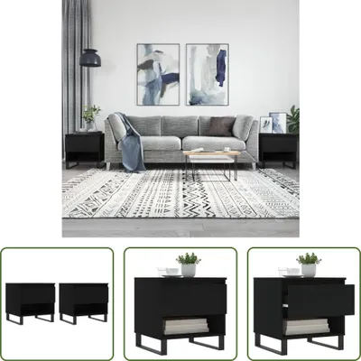 Produktbild von The Living Store Couchtische 2 Stk. Schwarz 50x46x50 cm Holzwerkstoff