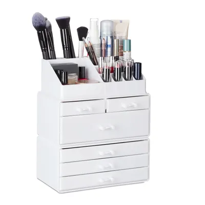 Produktbild von relaxdays 1 x Kosmetikorganizer 6 Schubladen weiß
