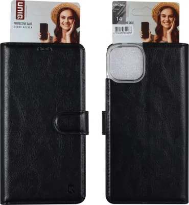 Produktbild von UNIQ Accessory iPhone 14 & 13 Booktype Case - Card holder for 3 cards - Magnetic closure - Black