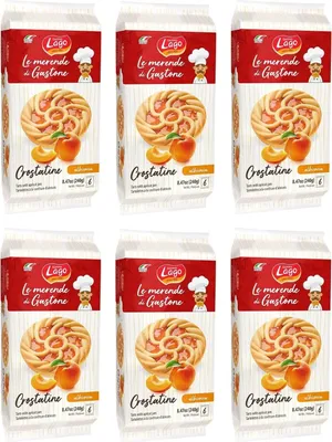Produktbild von 6x Gastone Lago Crostatine all'Albicocca Aprikosentörtchen Packung à 240g, Jede Packung Enthält 6 Snack à 40g
