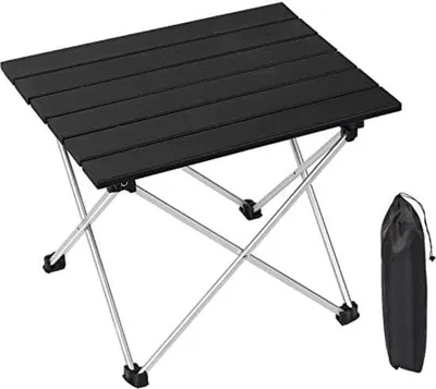 Produktbild von Kompakte Picknicktafel mit Tragtas, kleine lichte Klaptafel für draußen, ideal für Camping, Picknick, Grillen, Wandern, Angeln