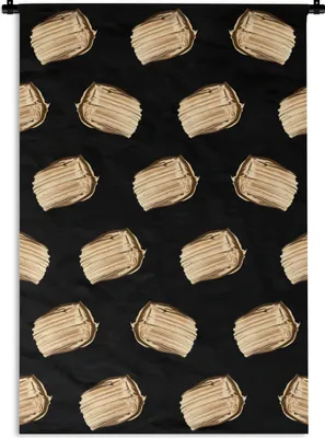 Produktbild von MuchoWow® Wandteppich Wandbehang Farbe - Gold - Muster 120x180 cm Tapisserie Dekoration Wandtuch - Schlafzimmer - Dekorationen für das Haus