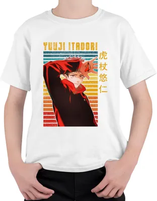 Obrázok produktu pre Yuji Itadori Jujutsu Kaisen Anime Manga Fan Gift Retro Uni detské tričko, biele, 116