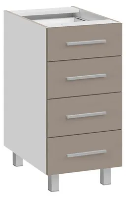 Image de Meuble bas de cuisine avec 4 tiroirs Salma - Blanc - L 40 x H 81 cm