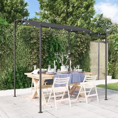 Produktbild von Markise Anthrazit 2x2,3 m 180 g/m² Stoff und Stahl - Pavillons & Partyzelte CC22053