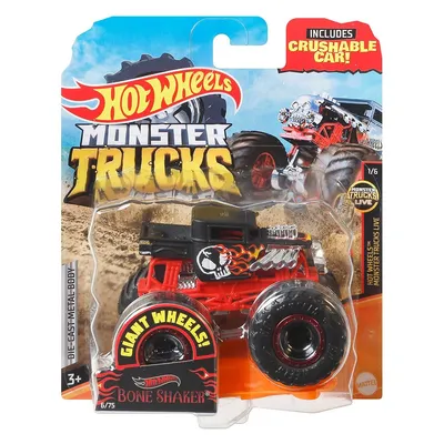 Produktbild von Mattel GJF00 - Hot Wheels - Monster Trucks - Die-Cast Fahrzeug, 1:64, Bone Shaker