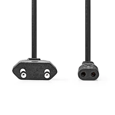 Produktbild von Nedis Stromkabel - Euro Männlich - IEC-320-C1 - Gerade - Gerade - Vernickelt - 2.00 m - Flach - PVC - Schwarz - Box