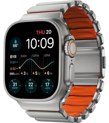 Obrázek produktu pro Nomad Stratos Band Natural Titanium Ultra Orange FKM AW 45/46/49mm