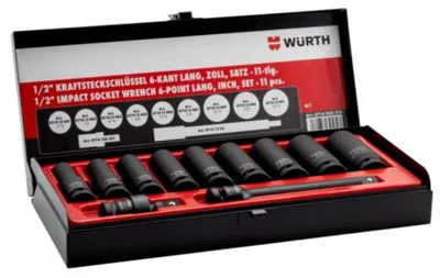 Produktbild von Wurth Schlagschrauber-Stecknuss Satz 1/2 Zoll Lang 11tlg