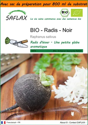 Image de SAFLAX Garden in the bag -- Radis - Noir - 100 graines - Raphanus
