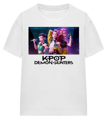 Productafbeelding van K-Pop Demon Hunters - "Huntrix Group Singing" T-shirt voor dames, model TV43956 (XL), wit