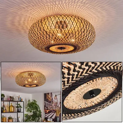Produktbild von Decollatura Deckenlampe aus Metall/Bambus in Schwarz/Natur
