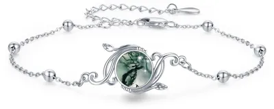 Produktbild von Armband aus 925er Sterlingsilber mit Mondstein, verstellbar