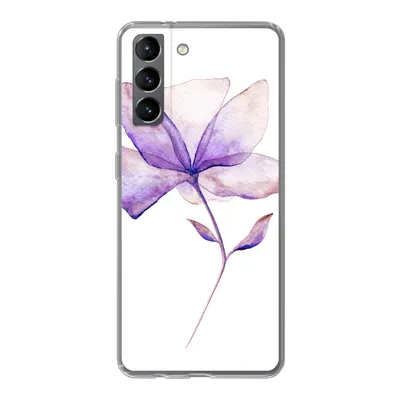 Produktbild von MuchoWow® Handyhülle Schutzhülle Hülle für Samsung Galaxy S21 Blumen - Aquarell - Lila Silikon Softcase Handy Hülle - Softcase