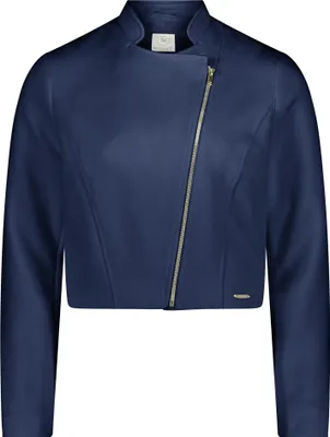 Produktbild von Taillierte Bikerjacke mit Stehkragen, Langarm und Reißverschluss, 48 cm Gesamtlänge