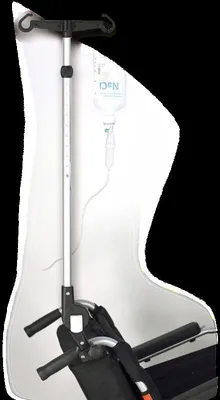 Produktbild von INFUSIONSHALTER.WV22 an nahezu jedem Rollstuhl anzubringensilber matt/ schwarzAlu/ Kunststoff