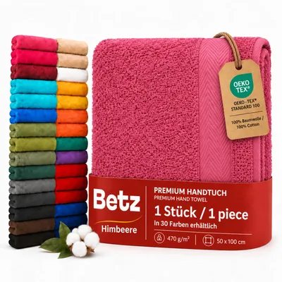 Produktbild von Betz Handtuch PREMIUM 100% Baumwolle 50x100 cm Gesicht- Hände- Körper- Handtuch Farbe - himbeere