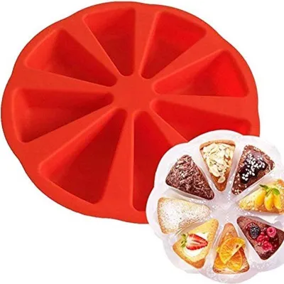 Produktbild von 8-fach Dreieckige Backform aus Antihaft-Silikon - Perfekte Kuchen & Desserts, Einfache Entformung & Reinigung