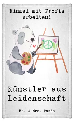 Produktbild von Mr. & Mrs. Panda Handtuch Künstler Leidenschaft - Weiß - Geschenk, Spruch, Klein, Maler, Lustig, Gästehandtuch 30x50, Frotteetuch, Kunstschule, gäste wc, badezimmer