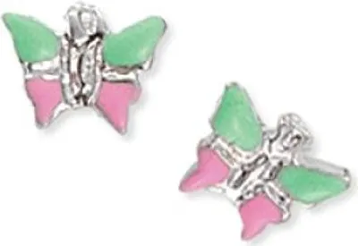 Produktbild von Scout Kinder Ohrringe Ohrstecker Silber Schmetterling grün/rosa Mädchen 262128100
