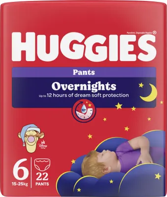 Immagine prodotto di HUGGIES® Pantaloni da notte taglia 6 (15-25 kg), 22 pezzi