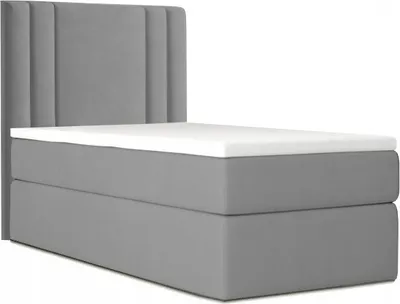 Produktbild von Bett , Boxspringbett , Continentalbett RALI MINI mit Bonell Matratze , Einzelbett mit Container , H3 ( 100x200 cm , Dunkelgrau - Itaka 14 , Ohne Topper )