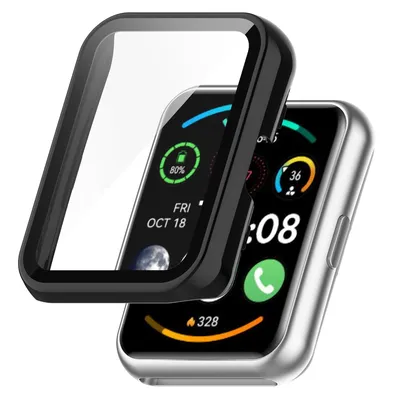 Obrázok produktu pre Celoplošné galvanické pokovovanie TPU puzdro na hodinky čierne pre Huawei Watch Fit 2 Cover