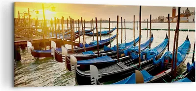 Produktbild von Bild auf Leinwand - Leinwandbild - Venedig Gondel - 120x50cm - Wand Bild - Wanddeko - Wandbilder - Leinwanddruck - Bilder - Kunstdruck - Wanddekoration - Leinwand bilder - Wandkunst - AB120x50-3531
