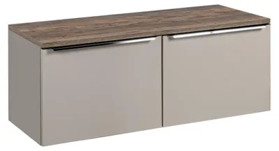 Image de Ensemble de salle de bain VANTA taupe : meuble sous vasque 120cm + plan vasque