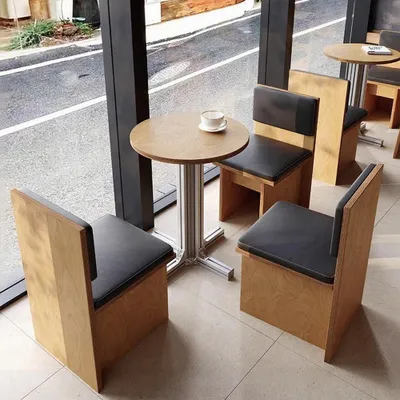 Produktbild von Holztisch mit Aluminiumbeinen – robust, pflegeleicht, ideal für Restaurant, Café, Bar & Dessertladen, Runder Esstisch 60×60×75 cm