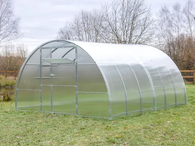 Produktbild von Gewächshaus GARTEN WIDE 3.5M 3.5x4 m mit 6 mm Polycarbonat, Stahlrahmen, 2 Türen, 2 Fenster