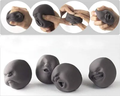 Productafbeelding van Anti-stress speelgoed - Grappig cadeau van gadgets - Siliconen ontwaaierende menselijke gezichtsbal - Willekeurig