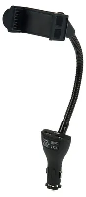 Zdjęcie produktu dla Turbocar - Uchwyt samochodowy do telefonu – 2 porty USB – Uniwersalny uchwyt do