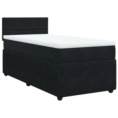 Produktbild von Boxspringbett mit Matratze Schwarz 80x200 cm Samt