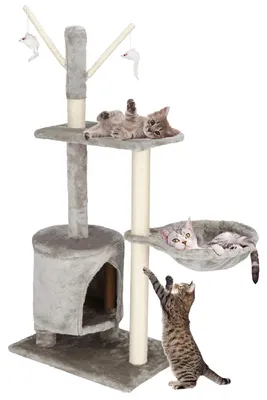 Image de Arbre à chat Springos® Plate-forme d'observation Souris de jeu Creux de repos 108 cm