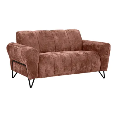 Produktbild von Sofa VOLARE - 2-Sitzer Couch - Moderner Polstersofa - Chenille Vega in Kupferrot, dekorative schwarze Metallbeine