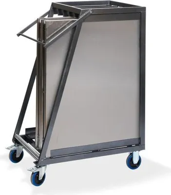 Produktbild von Edelstahl arbeittisch Transportwagen für bis zu 5 Edelstahl Klapptische, 88x65x113cm (BxTxH), T91200