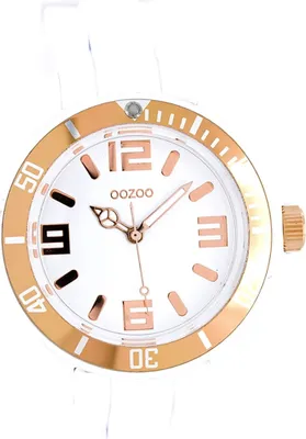 Produktbild von Oozoo Silikon Damen-Herren Uhr Analog Quarzuhr Armband weiß Vintage Series D2UOC4171A