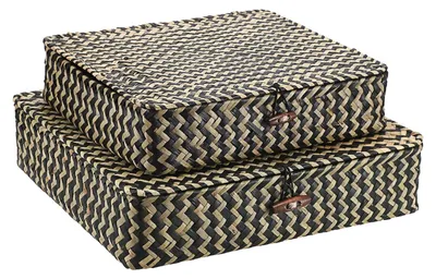 Produktbild von Set aus 2 Aufbewahrungsboxen aus Geflochtenem Seegras
