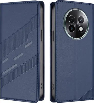 Produktbild von Hülle für Realme 13+, Kunstleder Brieftaschen Handyhülle mit Kartenfach und Standfunktion Blau