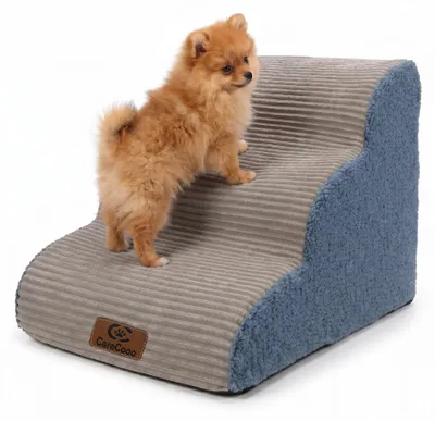 Image de Escalier pour chien à 3 marches, antidérapant, gris